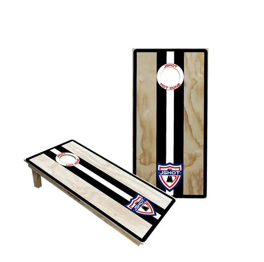 Set 2 Tavole da Gioco Cornhole Black & White Stripes